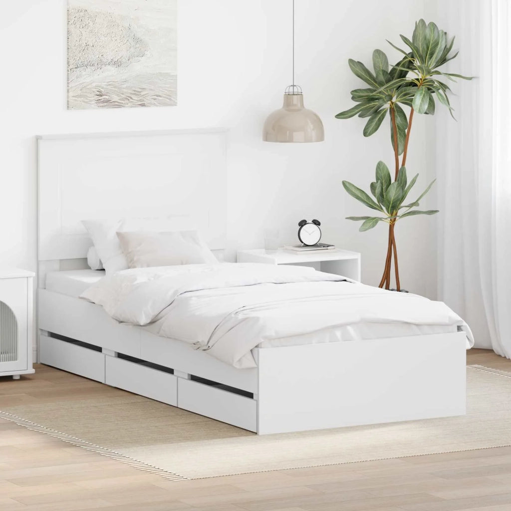 Struttura del letto Bianco 75 x 190 cm Legno Ingegnerizzato