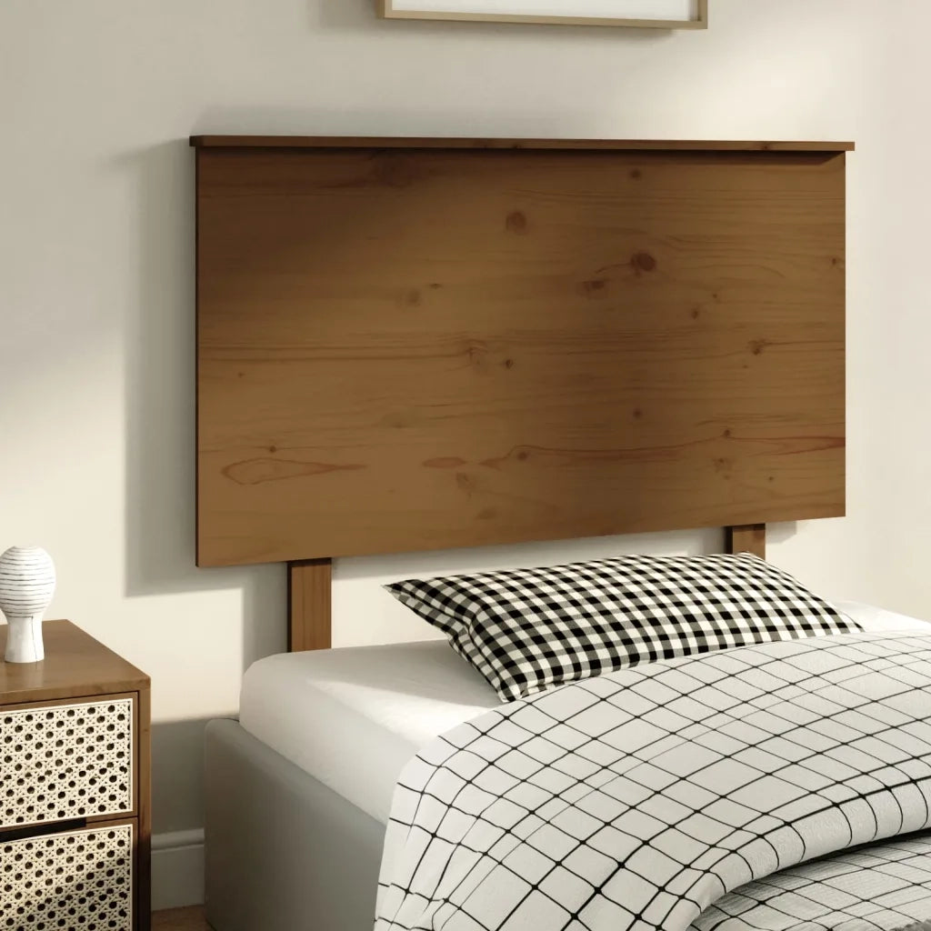 Testiera per Letto ambra 94x6x82,5 cm in Legno Massello di Pino