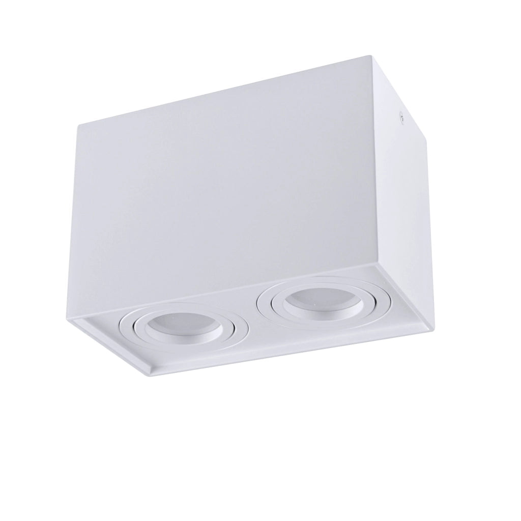 Plafoniera spot superficie quadrata bianca 2xGU10 Polux