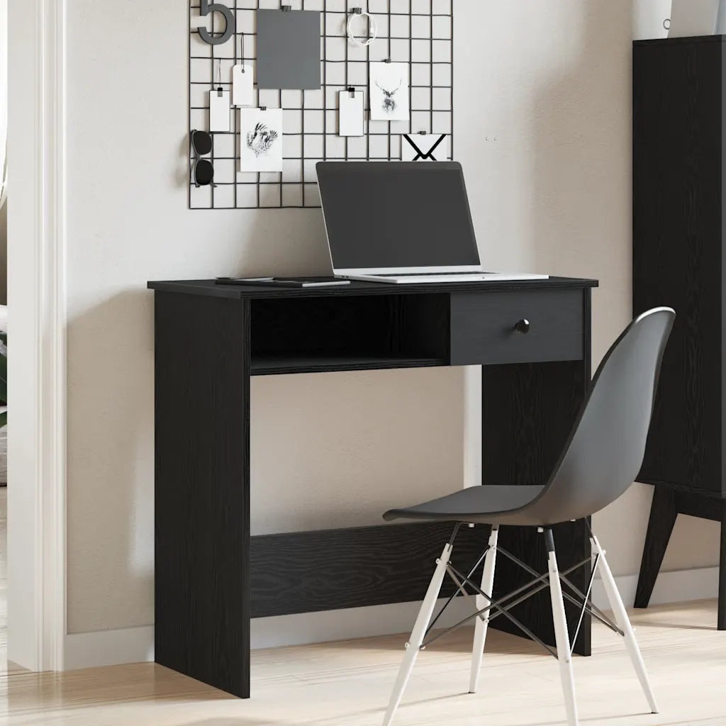 Scrivania Nera 80x40x75 cm in Legno Multistrato