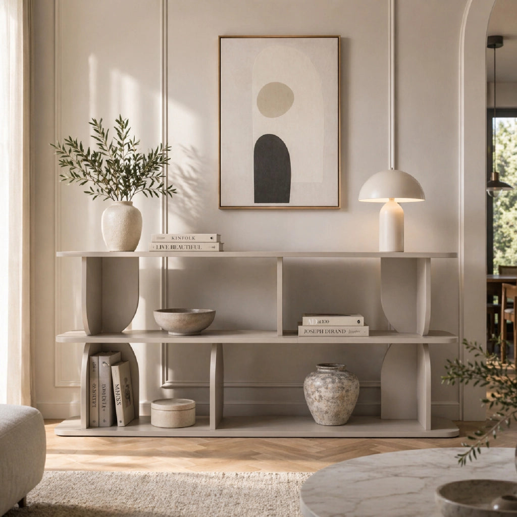Libreria Con 3 Ripiani E 4 Vani A Giorno In Melaminico Mobile Design Moderno Contemporaneo Per Soggiorno Corridoio Studio Ufficio 160 X 74 X 34 Cm Cashmere