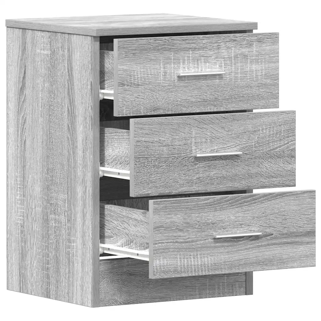 Comodini Grigio Sonoma 2 pz-Set di 2 Tavolino da notte 38x35x56 cm in Legno Multistrato