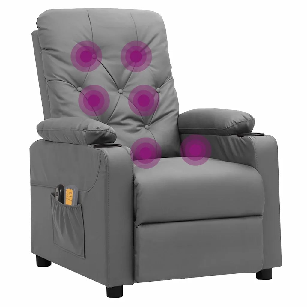 Divano Sedia-Poltrona Massaggiante Elettrica Grigio Similpelle 408864
