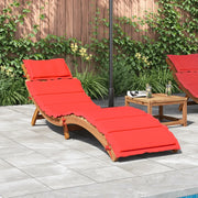Lettino prendisole Legno di Acacia Massello Rosso 367637