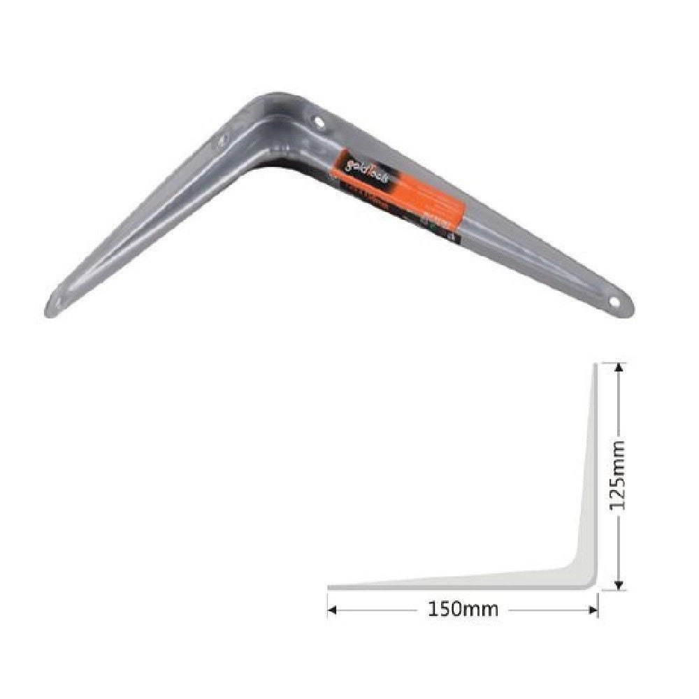 Trade Shop - Set 2pz Reggimensola Supporto Staffa Triangolo Mensola Metallo 15cm Grigio 91262 -
