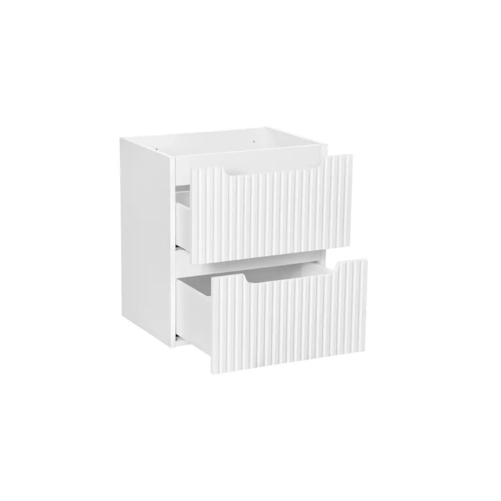 Mobile sottolavabo VANO – 2 cassetti – Bianco alpino – L50 × P39 × H57 cm – Da appendere