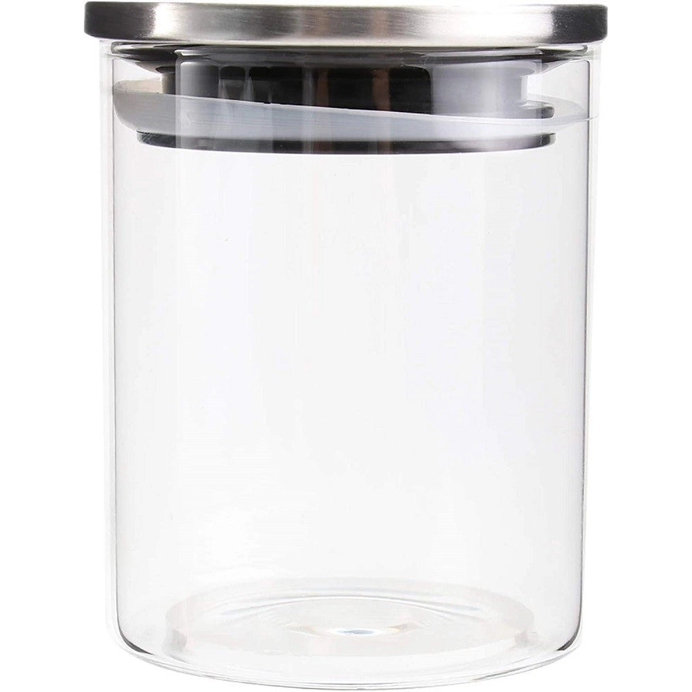 Trade Shop - Barattolo 1700ml Sottovuoto Alimenti In Vetro Trasparente Cereali Snack Cucina -