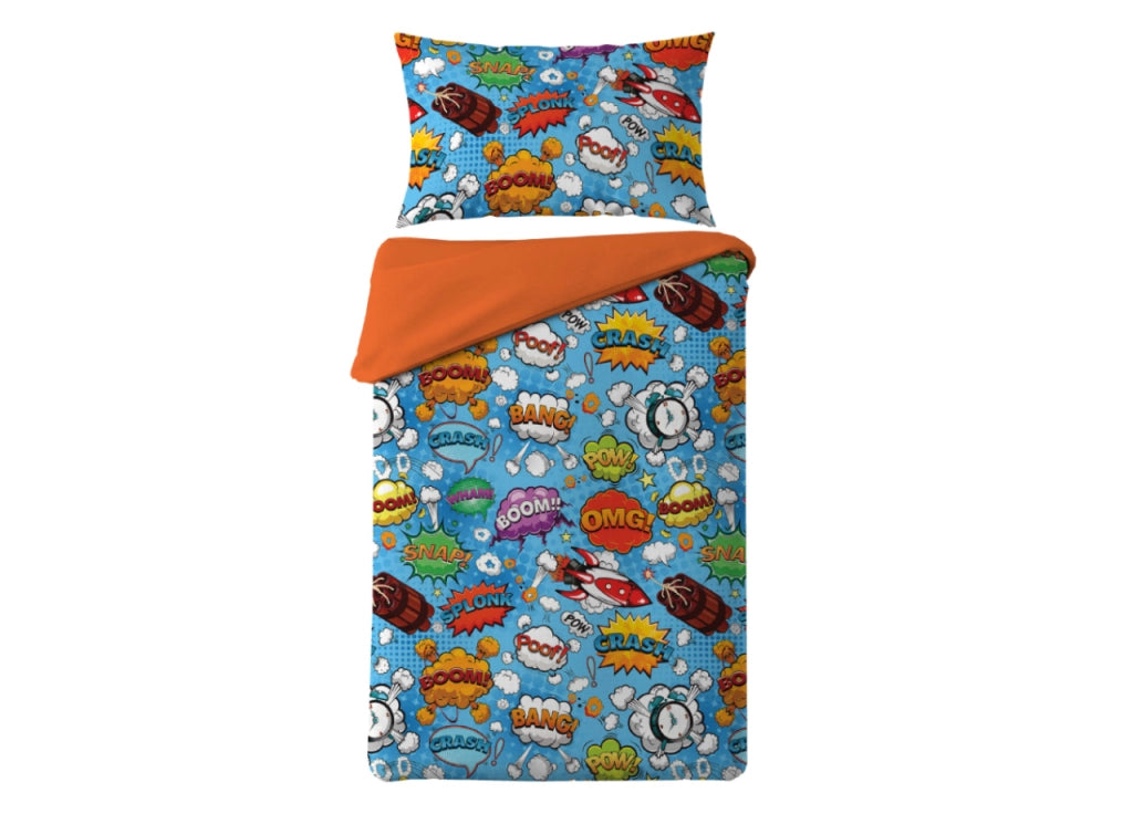 Copripiumino Sacco Piumone Freestyle Per Ragazzi 100% Cotone Digitale Boom 26 - Singolo - Boom