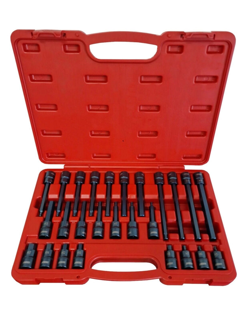 KIT 26 PZ INSERTI INSERTO TORX CHIAVI BUSSOLA 1/2 LUNGHE da H5 a H17 FS-43610