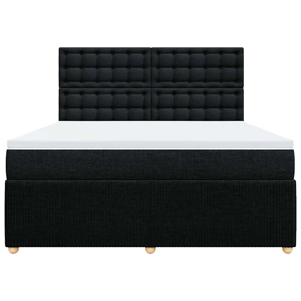Giroletto a Molle con Materasso Nero 180x200 cm in Tessuto 3292151