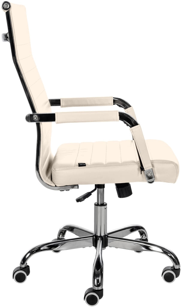 Sedia Da ufficio Amadora crema,Finta pelle