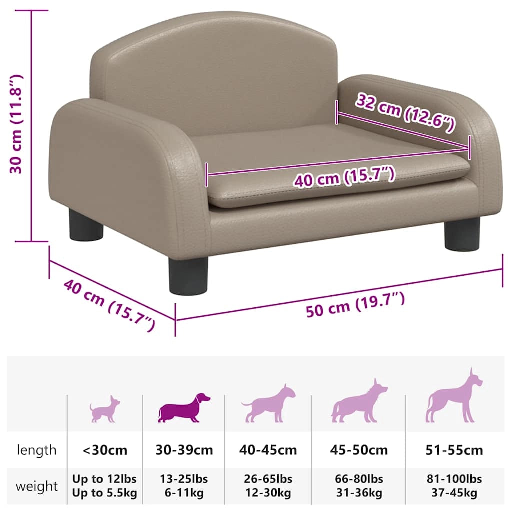 Cuccia per cani comoda cuccia da divano color cappuccino 50 x 40 x 30 cm similpelle marrone 02_0043076