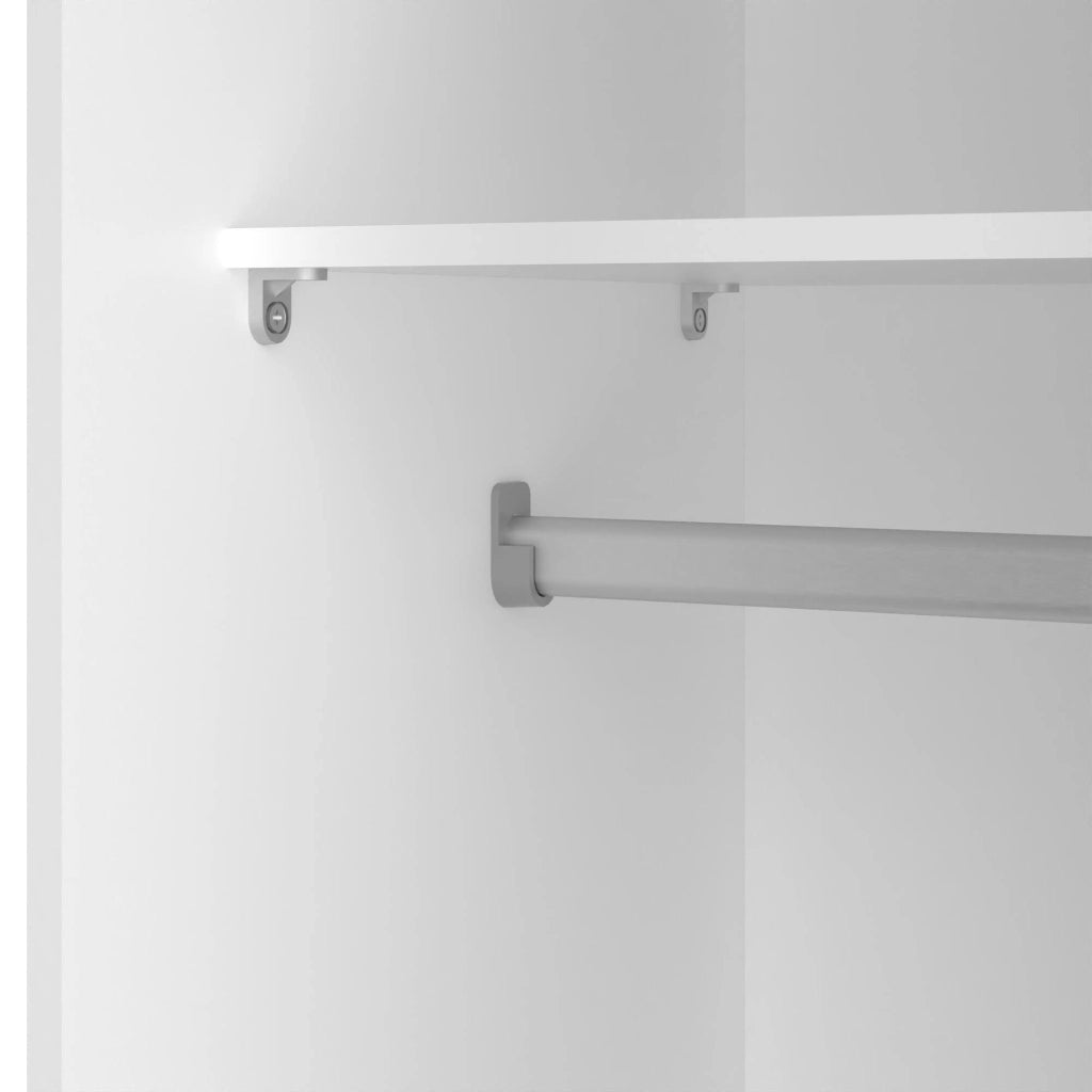 Guardaroba 2 ante Cindy, Mobile camera da letto, Cabina armadio portabiti, Armadio appendiabiti, 78x48 h175 cm, Bianco