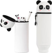 Etui in Silicone con Disegno di Panda - Base Rilasciabile - Borsa di Ricarico - Scuola - Dimensioni 6,5 x 20/23,5 cm