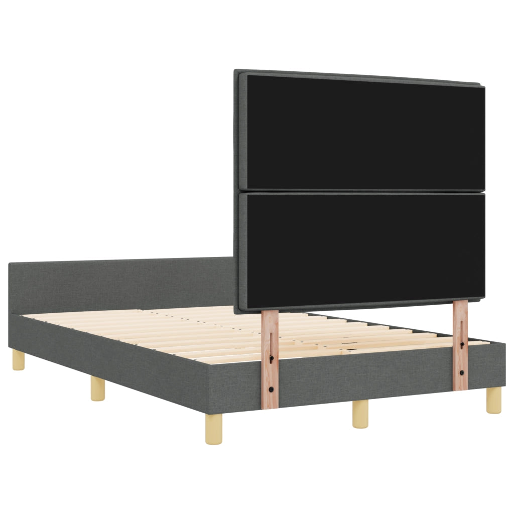 Letto in tessuto grigio scuro 140x200 cm