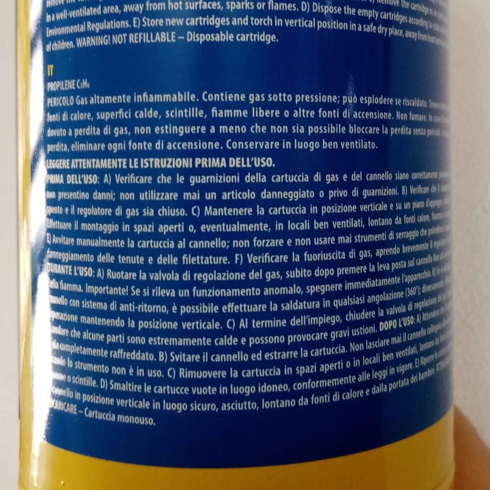 Bombola gas propilene turbo mapp 1lt / 400gr per kit saldatura