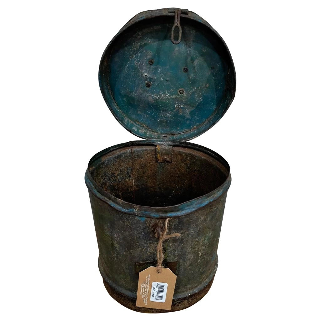 Contenitore portaoggetti in metallo marrone 19x19x23h