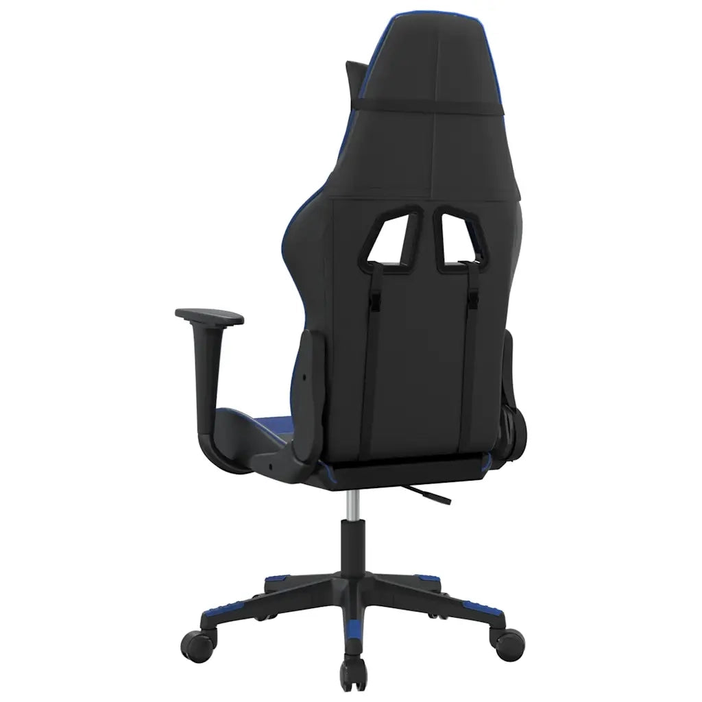 Sedia da Gaming | Sedia da e-sports Massaggiante Nero e Blu in Similpelle