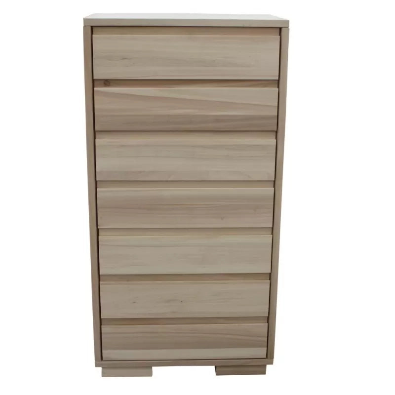 Cassettiera classica 7 cassetti in legno massello grezzo 70x45x137 (3222) - Mobili 2G