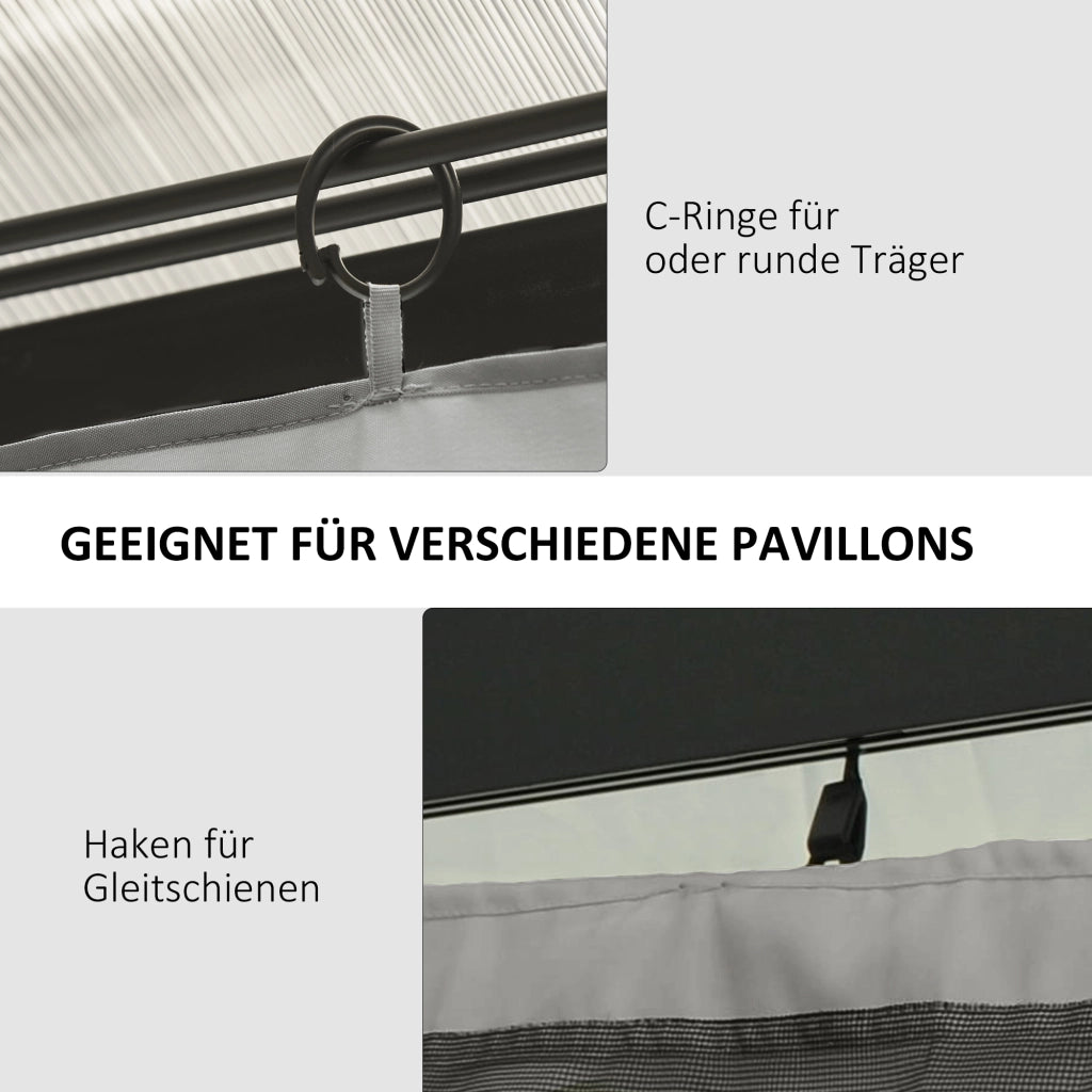 Tenda sostitutiva per gazebo ¨C zephmum ¨C grigio chiaro 302x205 cm 4 pezzi