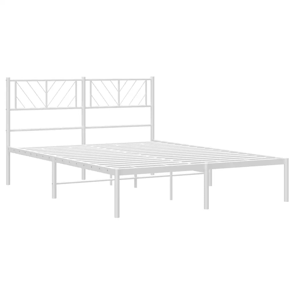 Giroletto con Testiera Metallo Bianco 135x190 cm 372227