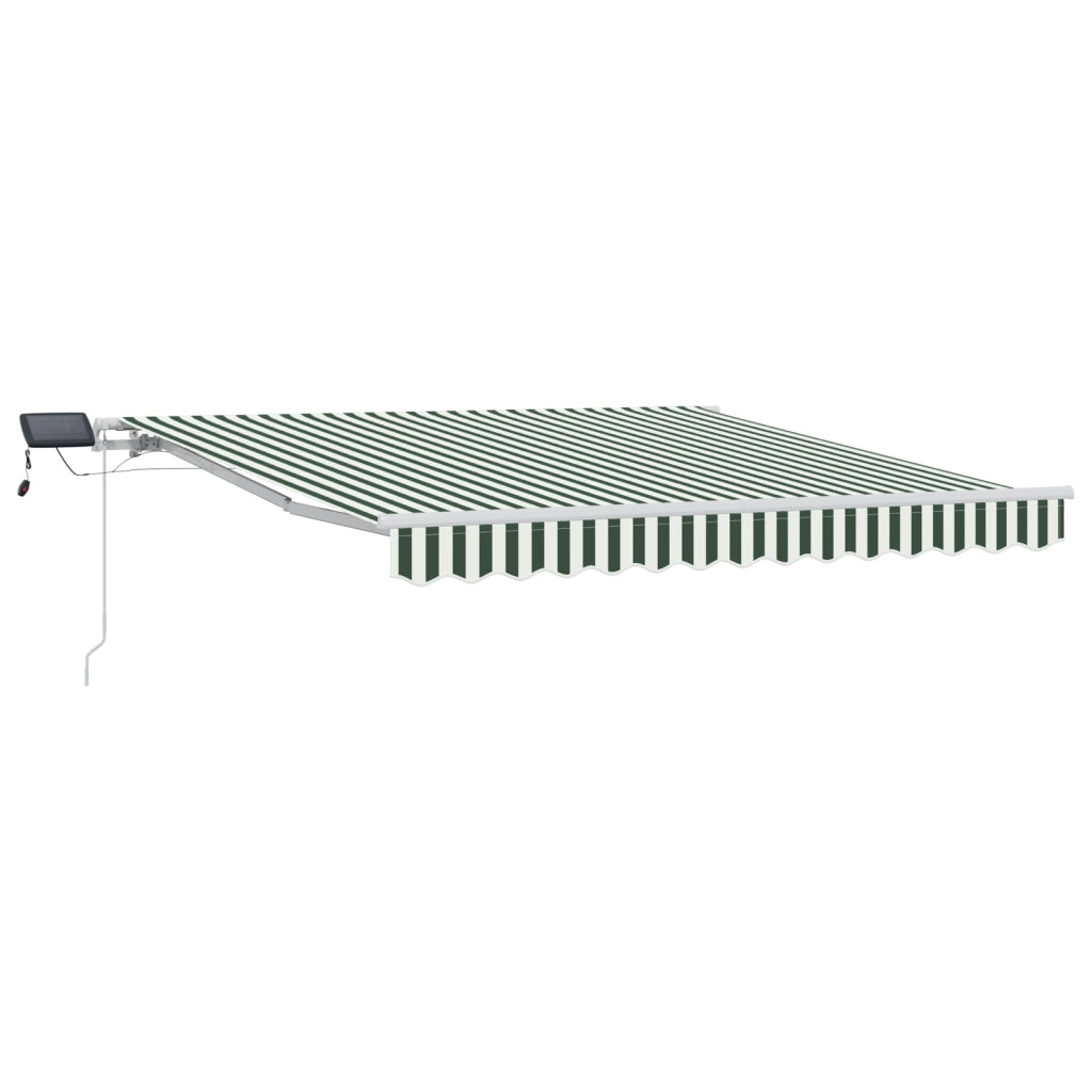 Tenda Retrattile Manuale  con LED Verde e Bianco 300x250 cm