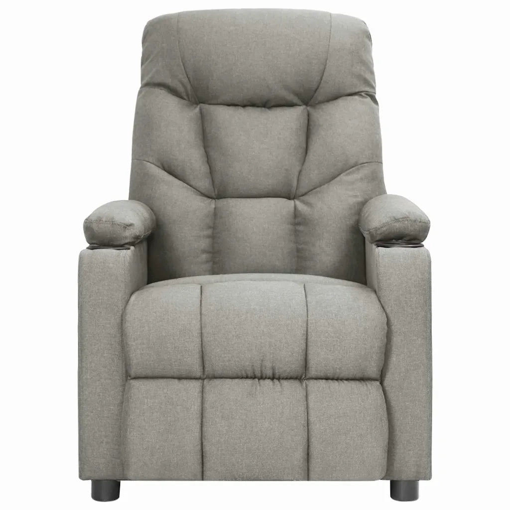 Divano Sedia-Poltrona Reclinabile in Tessuto Grigio Chiaro 761572