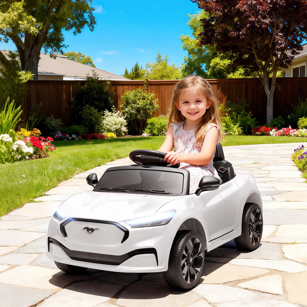 Auto elettrica per bambini Ford Mustang Mach-E ¨C zephmum ¨C 92x55x44cm bianco