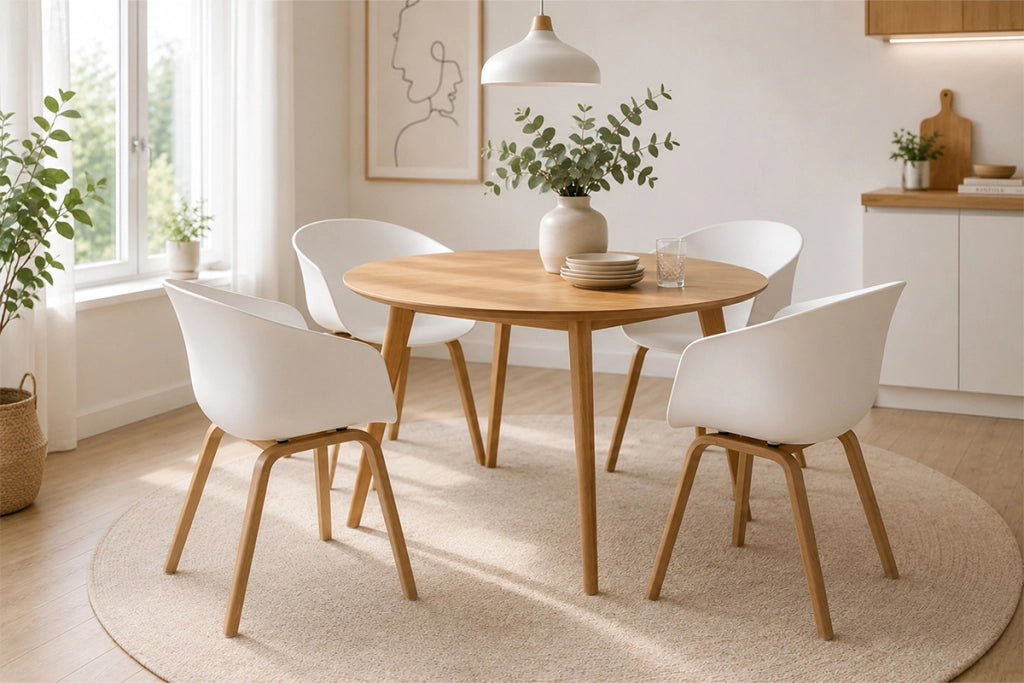 Sedia da pranzo bianca, poltrona in stile scandinavo - Dorina (2 pz) -SD08DOPL
