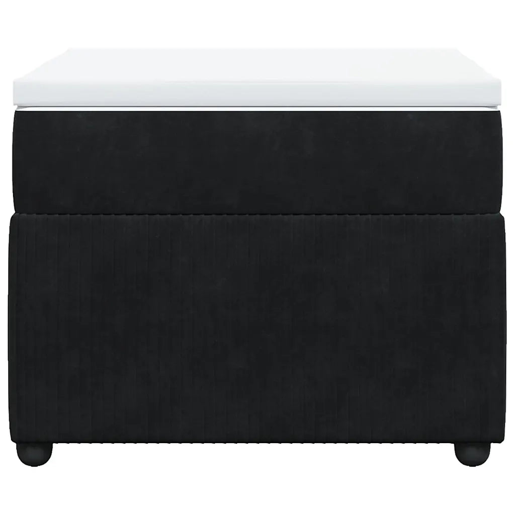 Giroletto a Molle con Materasso Nero 80x200 cm in Velluto 3285604