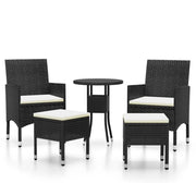 Set Divani da Giardino 5 pz | Set Salotto da Giardino in Polyrattan Nero