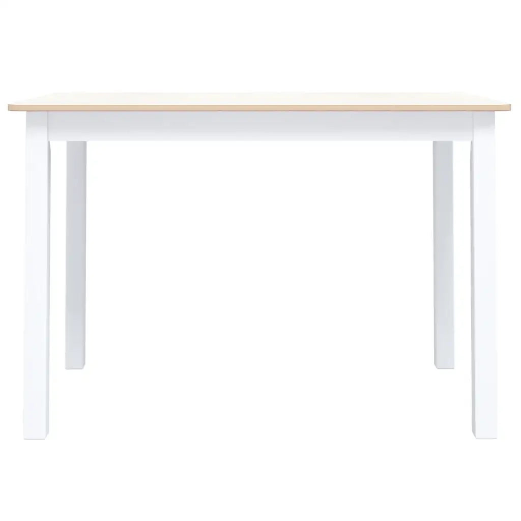 Tavolo da Pranzo | Tavolo da cucina Bianco e Marrone 114x71x75cm Massello di Hevea