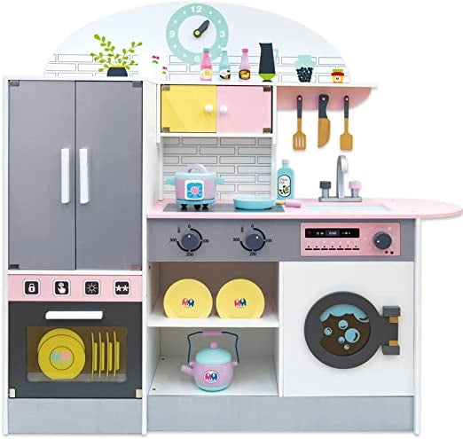 Cucina In Legno Bambini Grande Alta Per Bambini di 3 Anni Con Suoni Bimba Cucina Bambini Legno Giocattolo Con Accessori