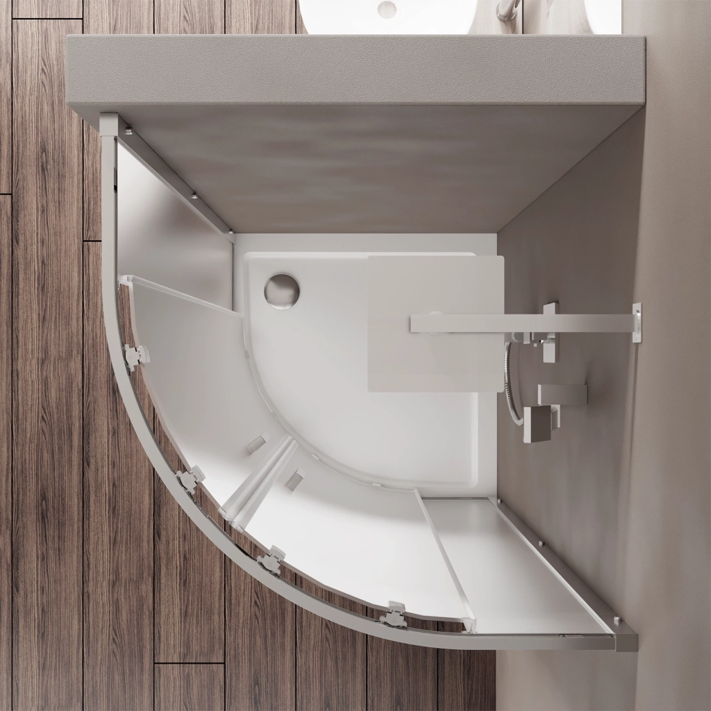 Box doccia 75x75cm semicircolare apertura scorrevole cristallo 6mm opaco | Java