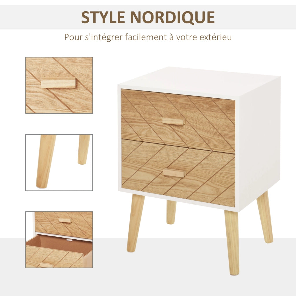 Comodino ¨C zephmum ¨C Bianco, Legno, 40x30x56 cm