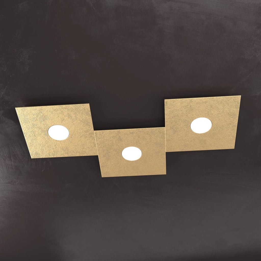 ECCENTRIC APPLIQUE-PLAFONIERA 3 LUCI FOGLIA ORO 1156-3L-FO