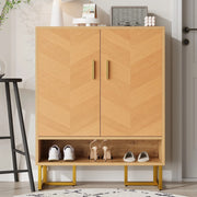 Scarpiera Slim 2 Ante ¨C MINIMAL ¨C Legno con Cornice Metallo Dorato