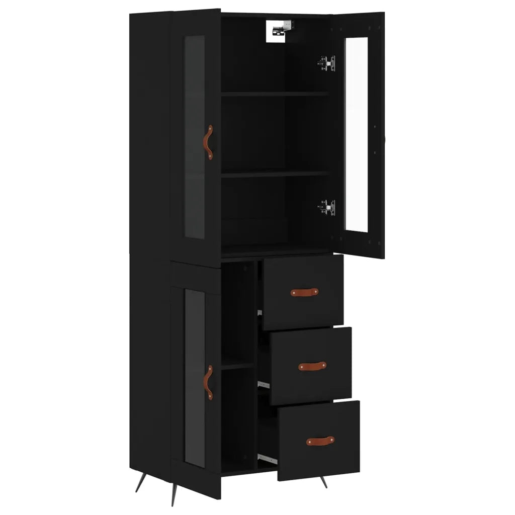 Credenza Nera 69,5x34x180 cm in Legno Multistrato 3198570