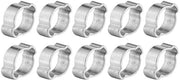 Set di Clip per Tubi in Acciaio Inox - Assortimento di 10 pezzi - Clip per Tubi con Tang - Clip per Doppio Tubo - Dimensioni 5-23mm