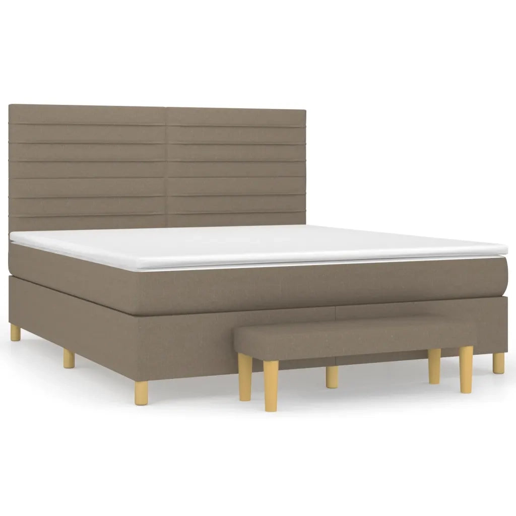 Giroletto a Molle con Materasso Tortora 160x200 cm in Tessuto 3137249