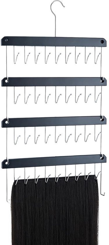 Organizzatore per Capelli - 4 Pezzi - Design Stacking - Manico Rotativo - Supporto per Parrucca - 13,5 x 33 x 1,25 cm - Supporto per Capelli