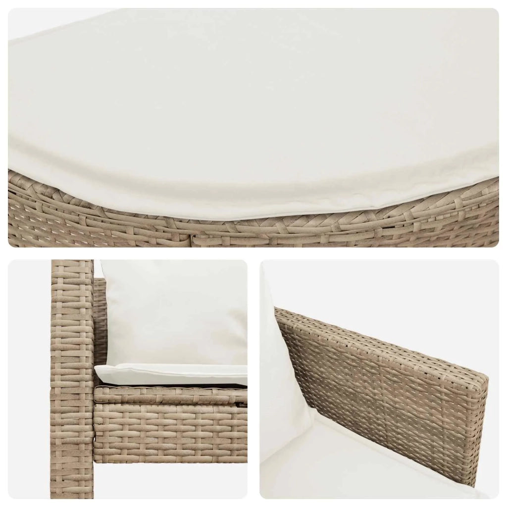 Divano da giardino 8 pcs Beige e Bianco Crema polyrattan