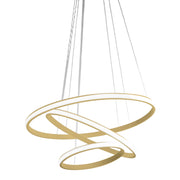 Lampada a sospensione IOLE S/3 - 70W 3600lm 3000K dimmerabile - Alluminio oro spazzolato e silicone bianco opale - Gealuce