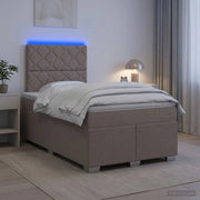 Letto box spring con materasso Tortora 120 x 190 cm Tessuto 3454835