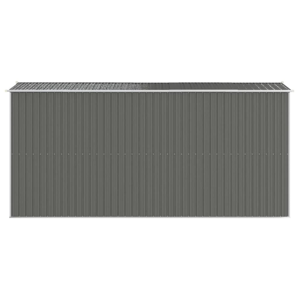 Casetta da giardino cabina ripostiglio capanno da esterno capanno per attrezzi robusta colore chiaro 192 x 440 x 223 cm acciaio zincato grigio 02_0022258