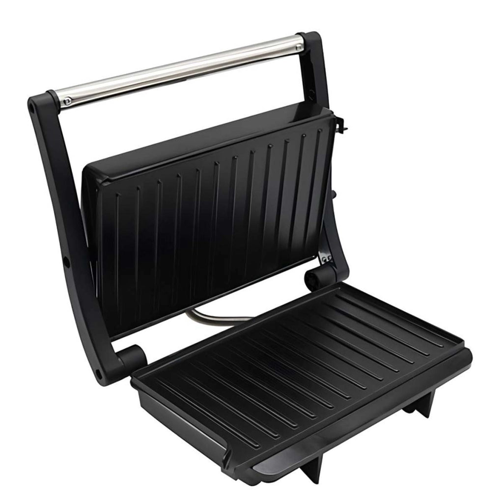 Grill di Contatto Elettrico 1000W con Piastre Antiaderenti Inox Nero Avizar