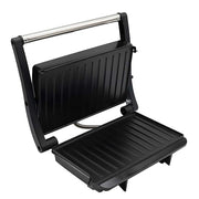 Grill di Contatto Elettrico 1000W con Piastre Antiaderenti Inox Nero Avizar