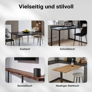 Set 4 gambe tavolo regolabili in acciaio inox nero Ø 60mm 870mm