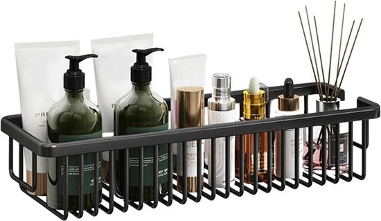Scaffale | Organizzatore di Stoccaggio per Bagno con Raggi Xzan per Sapone, Bagnoschiuma e Body Wash Nero