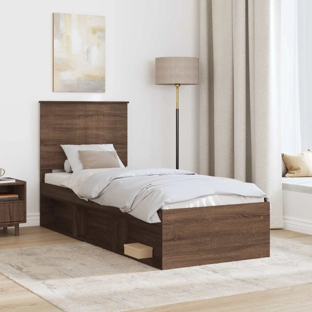 Struttura del letto Rovere Marrone 75 x 190 cm Pino massello 3411079